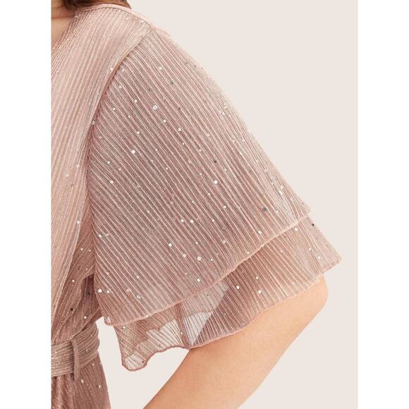 ✨ Plus Size 2X Dress with Ruffled Sleeves Sequins Sparkles & Pockets BloomChic - Picture 7 of 8